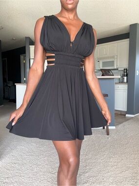 Express Black Cutout Mini Dress